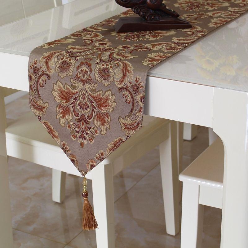 

Скатерть-дорожка Современная Простая и Модная Европейский Стиль Скандинавский Американский Средиземноморский Вышивка Ткань для Обеденного Стола Чайный Столик Флаг Длинная Скатерть Shallow coffee Same style tissue set