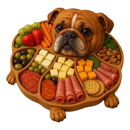 

Дерев яна сервірувальна таця з кількома відділеннями Рустикальна форма собаки Дошка для сиру, м яса, фруктів, закусок для вечірок, сімейних вечерь Декор у стилі фермерського будинку Подарунок F