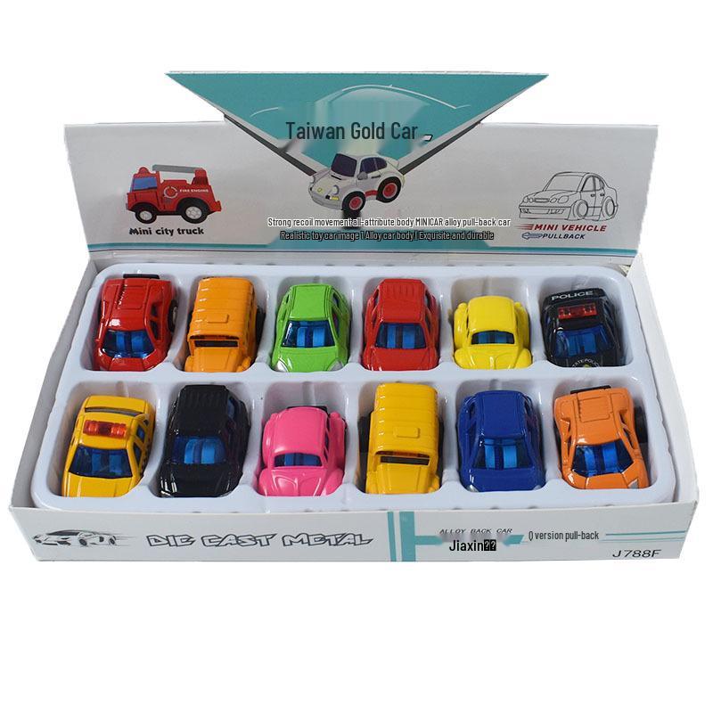 Set of 12 Mini Alloy Police Cars: 4.5 cm Pocket-Sized Toy Models