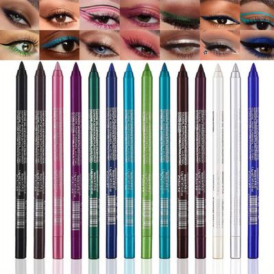 Çok Fonksiyonlu Simli Göz Farı Kalemi Seti, 17 Renk | Metalik Eyeliner ve Makyaj Kalemleri | Uzun Süre Kalıcı