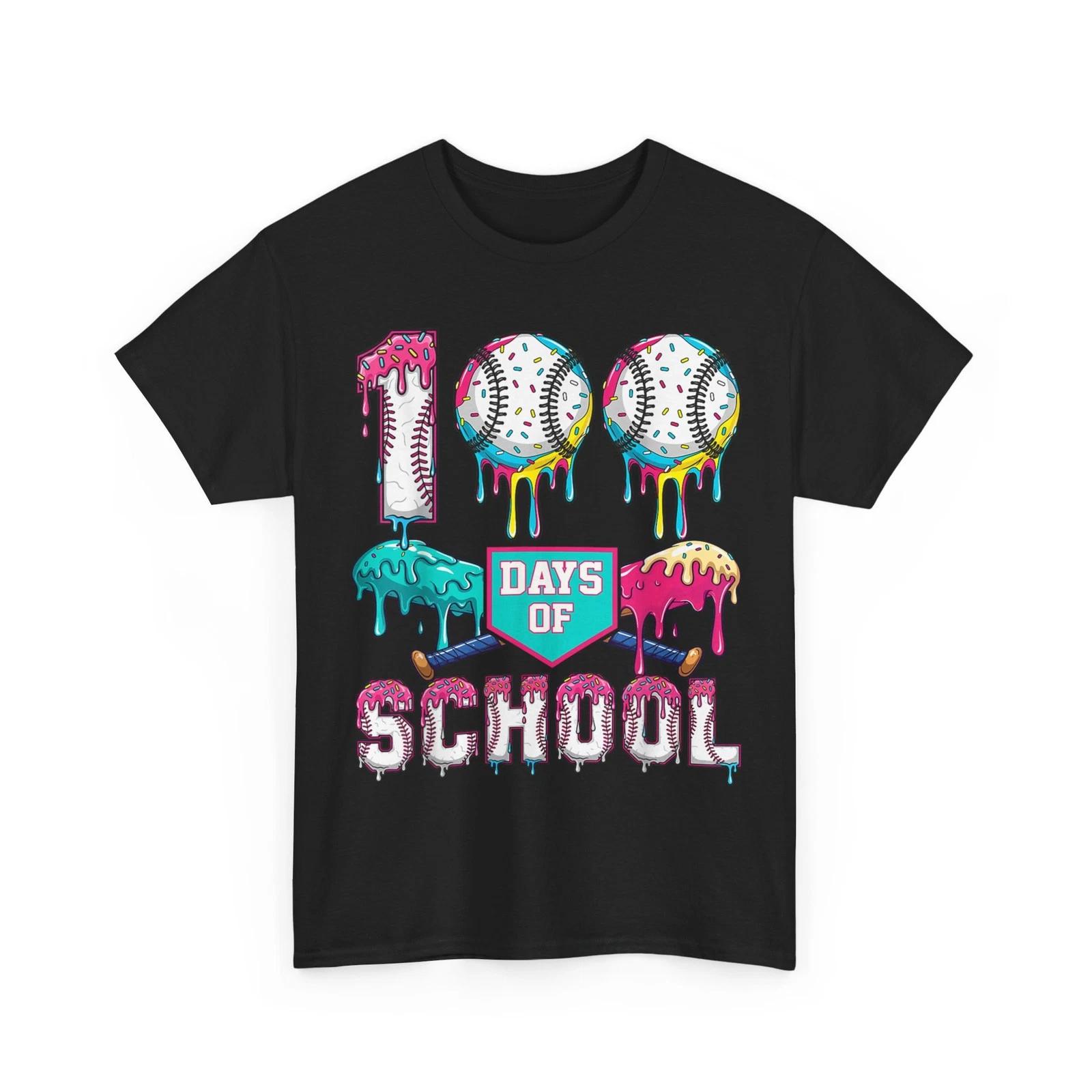 100 Days of School Boys Kids 100th Day of School Baseball T-Shirt 4XL