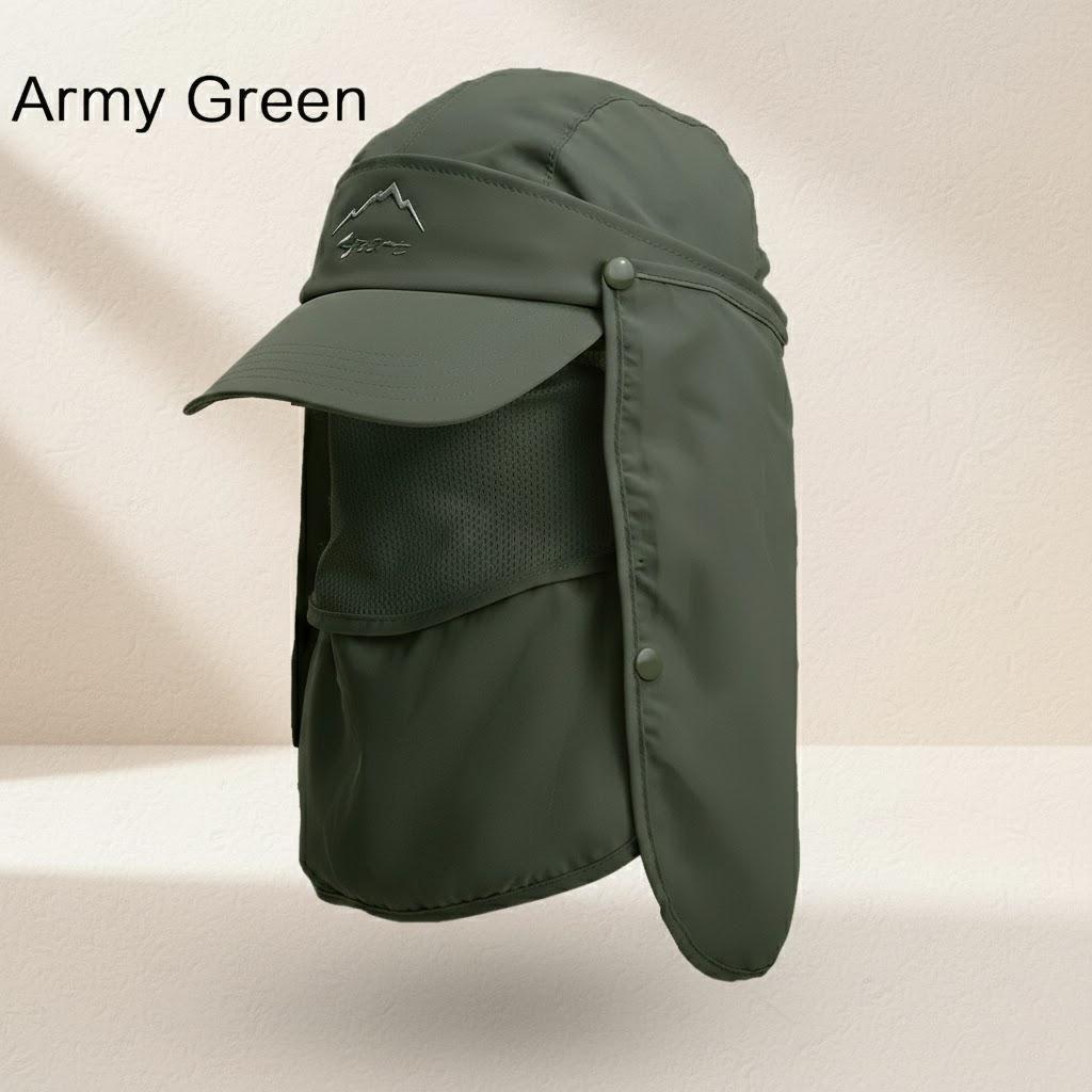 Foldable Sun Visor Hat with Detachable Mosquito Veil Breathable Outdoor Protection for Camping Fishing Hiking