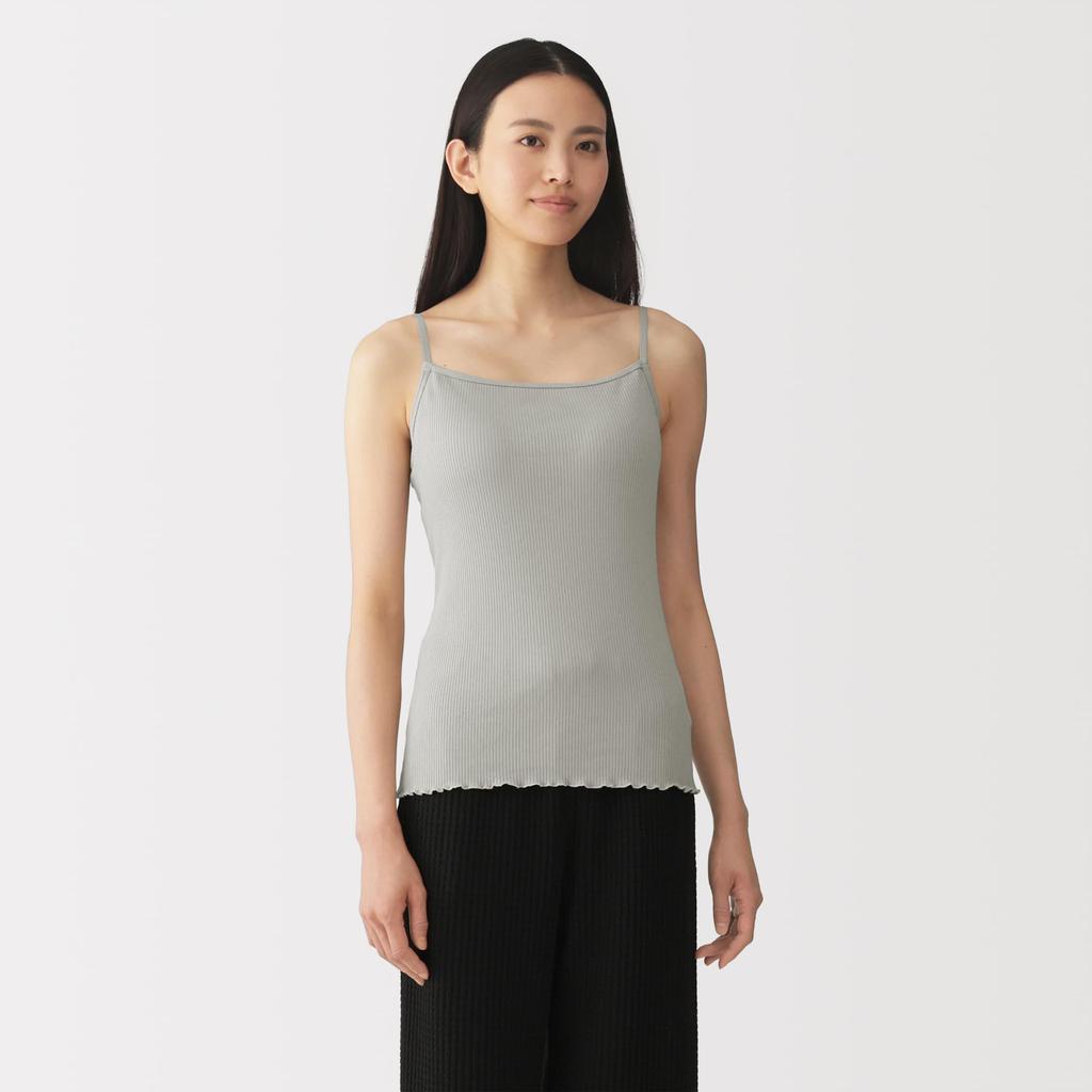MUJI Smooth Rib Bra Camisole FCA57A6S Size S Women's Gray,