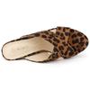 Allegra K Dam Sandaler med Öppen Tå och Blockklack, Leopardtryck, Storlek 27.0cm, Brun
