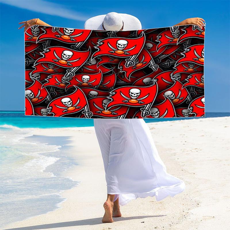 Tampa Bay Buccaneers Logo Print Beach Towel, Large Soft Quick Dry Towel for Beach Camping Swimming