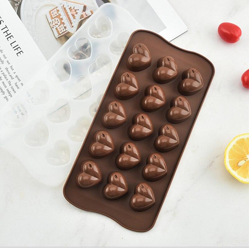15 Hole Heart Shape Silicone Mold Fondant Cake Mold Mini Non Stick Pudding Soap Chocolate Candy Mould Cake Decoration Tools