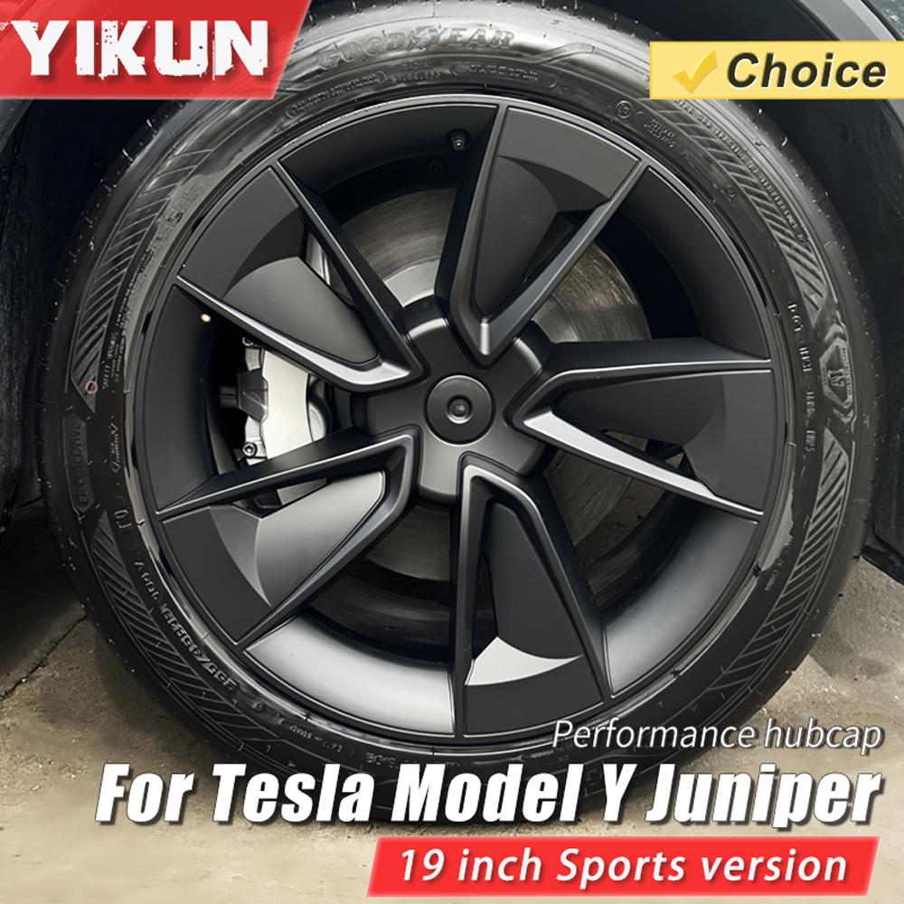 4PCS Hub Cap for Tesla Model Y Juniper 19-Inch 2025 Performance for Crossflow Wheel Cover Automobile Hubcap Full Rim Accessories