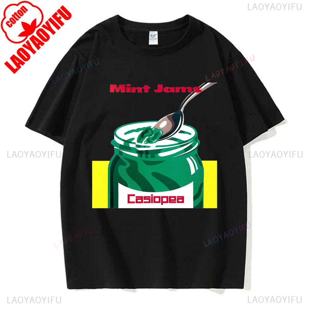 Mint Jams Casiopea Retro Jazz 80s Graphic T Shirts Woman Man High Quality Cotton Tshirt Fashion Vintage Unisex Streetwear Tops S