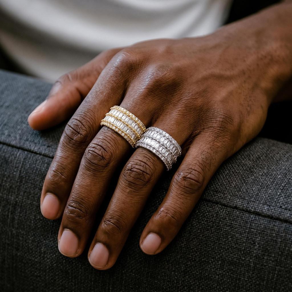 Vintage Hip Hop Ring Does Not Fade Niche Ins Style Couple Copper Zircon Ring