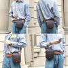 Men's Genuine Leather Crocodile Pattern Crossbody Fanny Pack