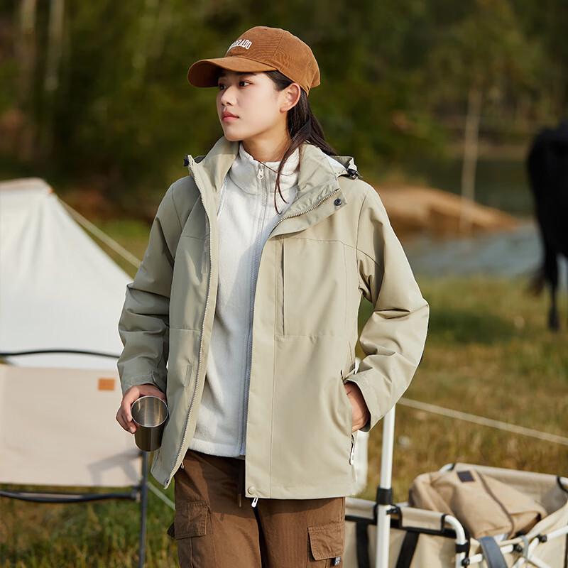 OLOMM Women s 3-in-1 Detachable Outdoor Fleece-lined Hiking Jacket M-4XL