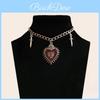 Gothic Hiphop Heart Cross Pendant Necklace For Men And Women