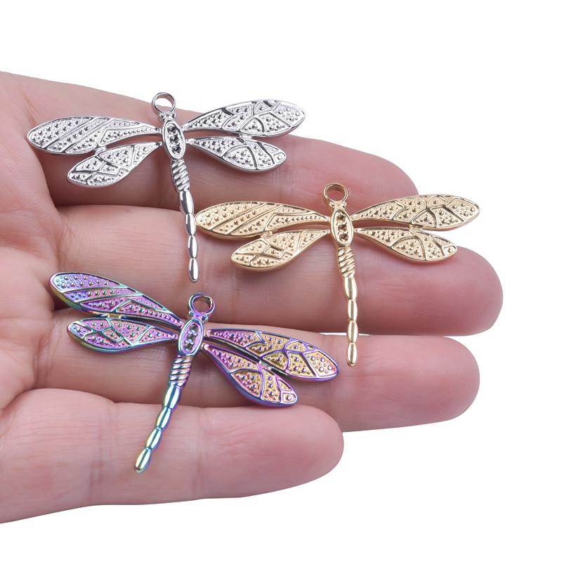 6Pcslot Animal Flying Dragonfly Pendant Jewelry Making Bulk Charms Accessories For Womenmen Pendant Diy Necklace Earring Charm