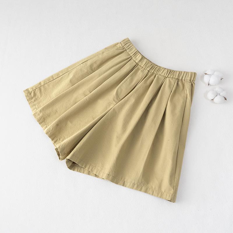 Saidi Pure Cotton Women s High Waist Loose Pleated Summer Casual Shorts Small