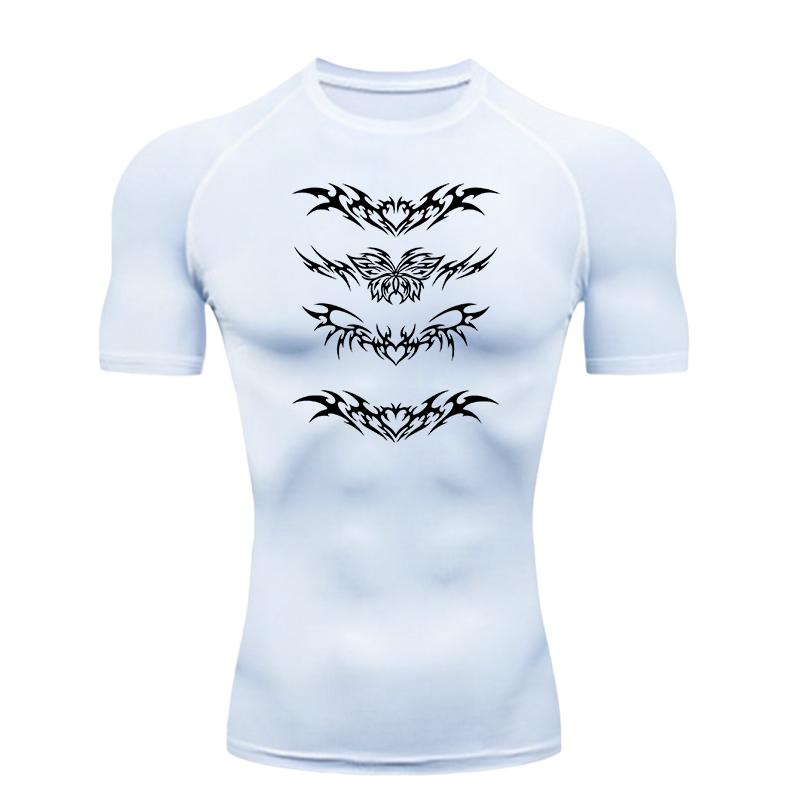 Men's Sports Training Summer fitness suit Breathable Compression Running  Rashgard Tops Tee Quick Dry Short Sleeve T-Shirt