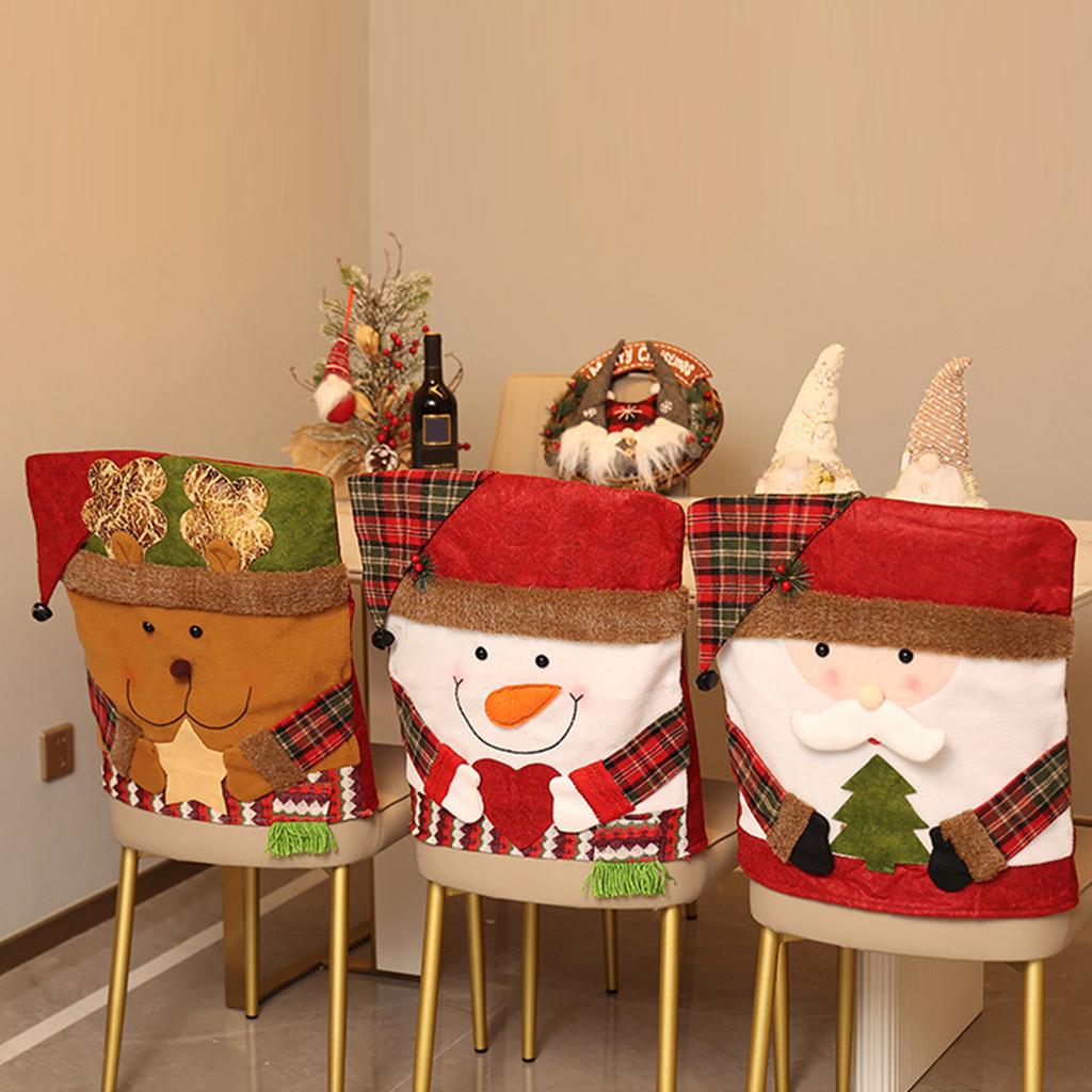 1/2Pcs Christmas Chair Back Covers 21.26x18.9in Chair Covers Dining Chair Slipcovers for Holiday Gatherings Interior Decoration