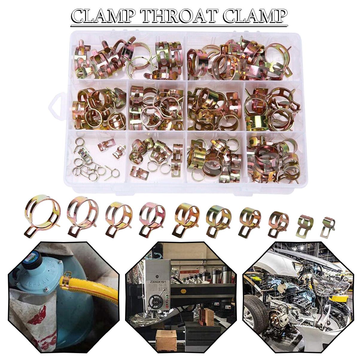 

PDTO Новый 100 шт. комплект хомутов для шлангов пружинные зажимы бензиновый топливный шланг 6-22 мм регулируемый