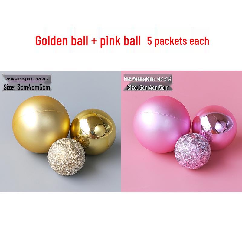 Valentine's Day & Birthday Cake Topper: Gold, Silver, and Colorful Transparent Wishing Balls Decoration