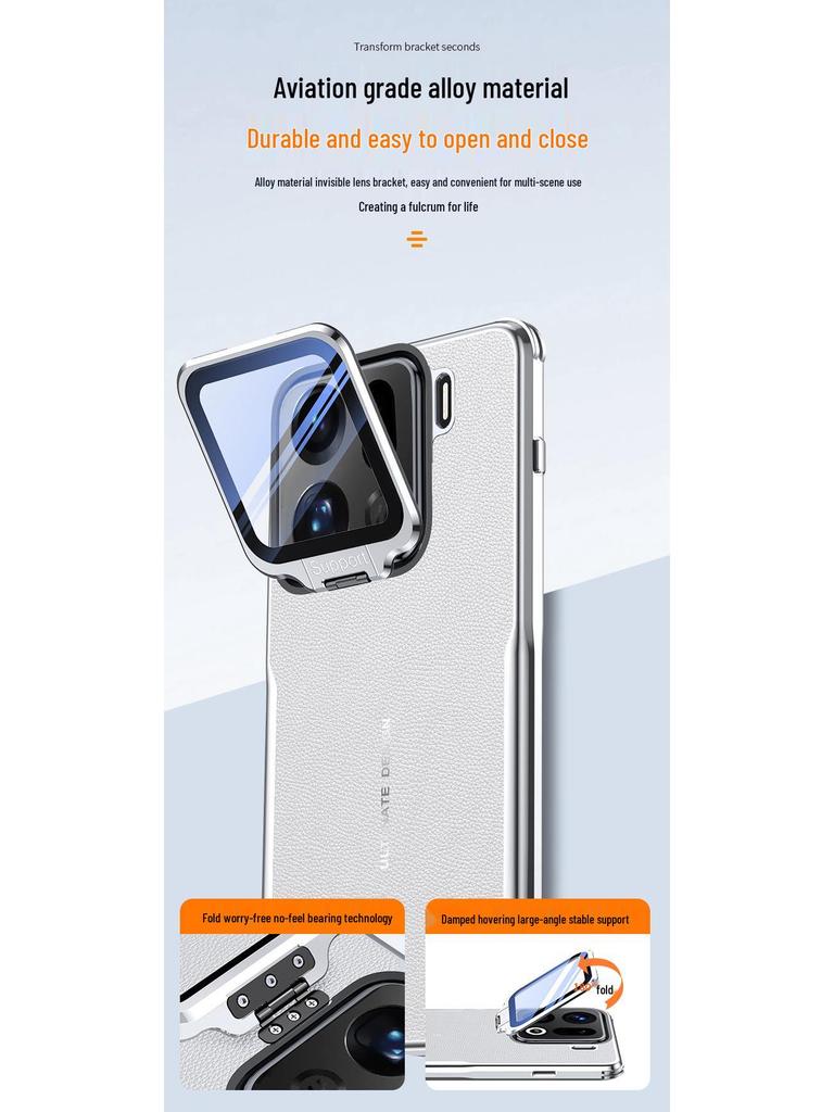 Cross-Border Oppo Find X9 Pro Leather Lens Bracket Airbag Case: High-End Protective Cover for Men & Women