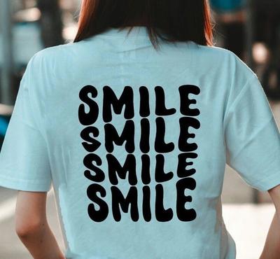 Unisex T-shirt - Smile - Original Summer Apparel Student Gift Couple Typography