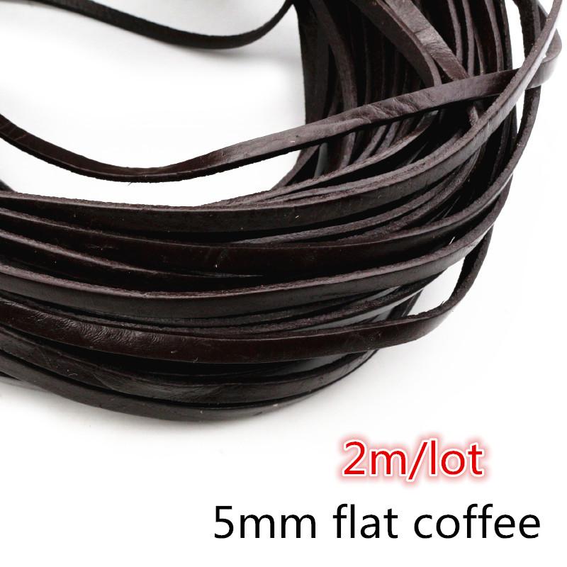 2-5m/lot 1-8mm Genuine Cow Leather Round/Flat Strand Thong Cord DIY Bracelet Findings Rope String For Jewelry Making Accessories
