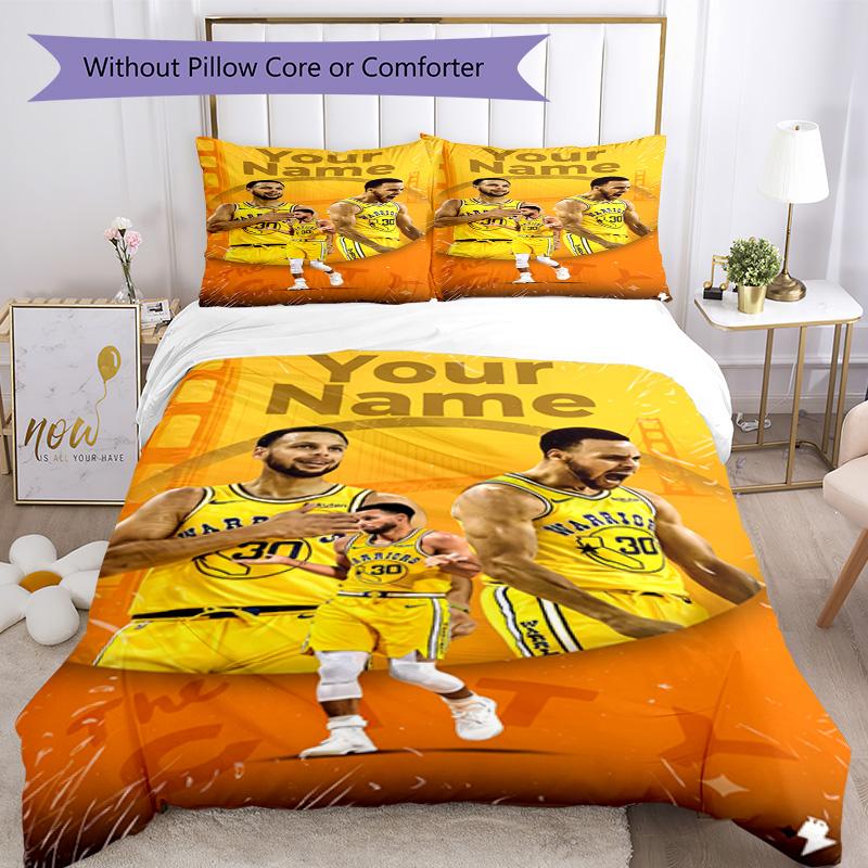 Set de așternut personalizat cu numele Golden State Curry pentru Decorarea camerei Rezistent la șifonare Decor pentru casă Cel mai bun pentru Crăciun