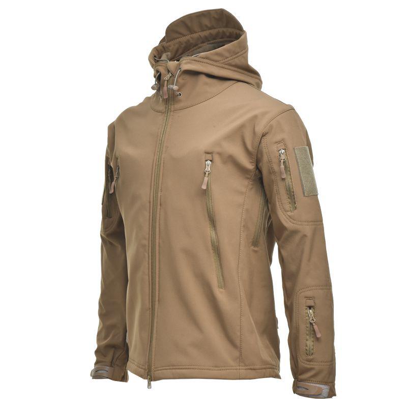 Men's Tactical Outdoor Camouflage Soft Shell Jacket - Windproof Waterproof Fleece Coat for Mountaineering