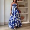 Elegant French Chic Strapless High-Waist Pleated Tulle Ball Gown Dress Women 2025