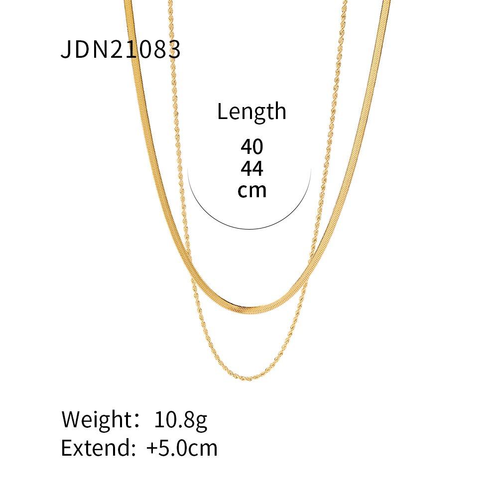 Double-layer Stacked Titanium Steel Necklace Light Luxury High-end Clavicle Chain Stainless Steel Jewelry Does Not Fade