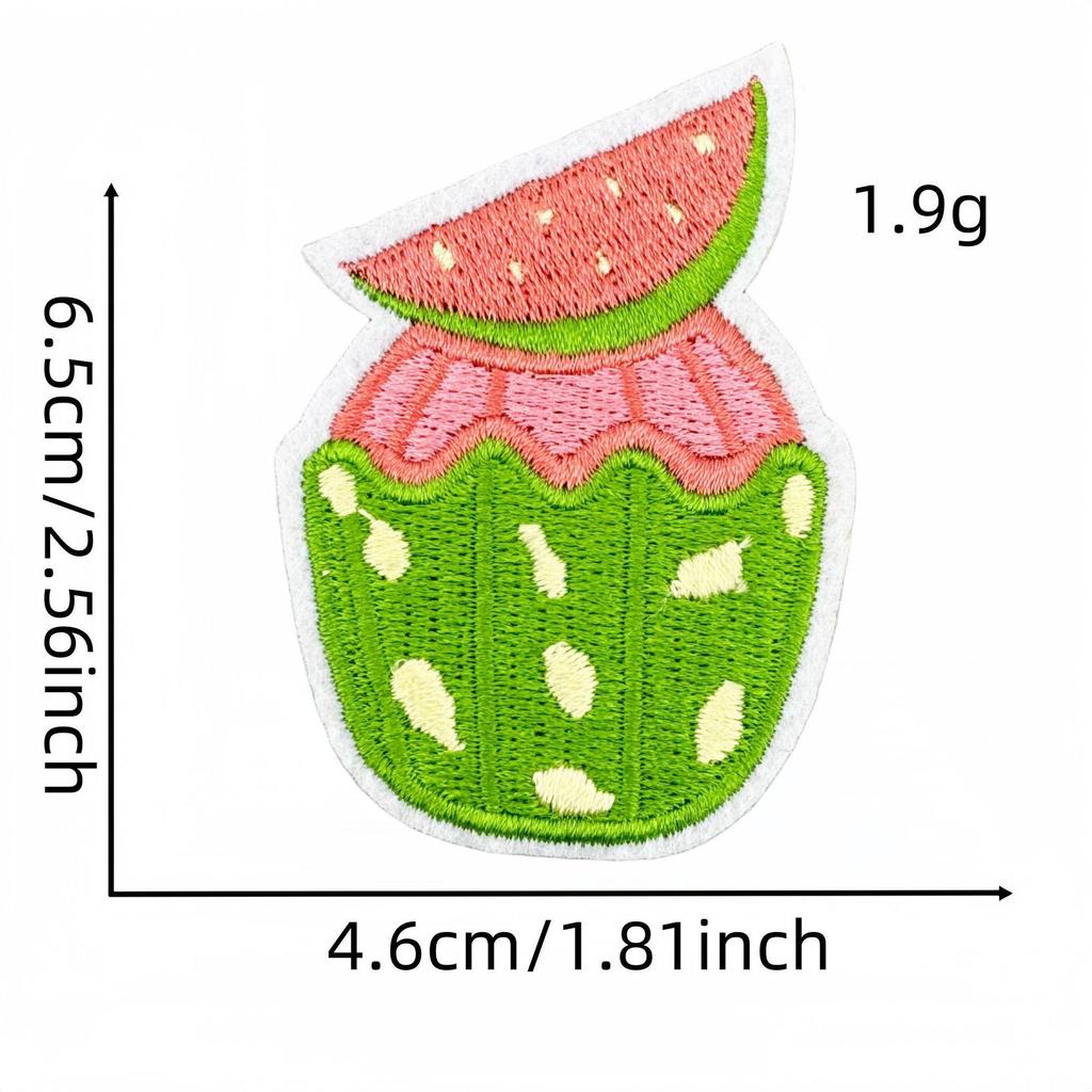 Cartoon Watermelon Embroidered Patch for Clothing & Bags - Heat Adhesive