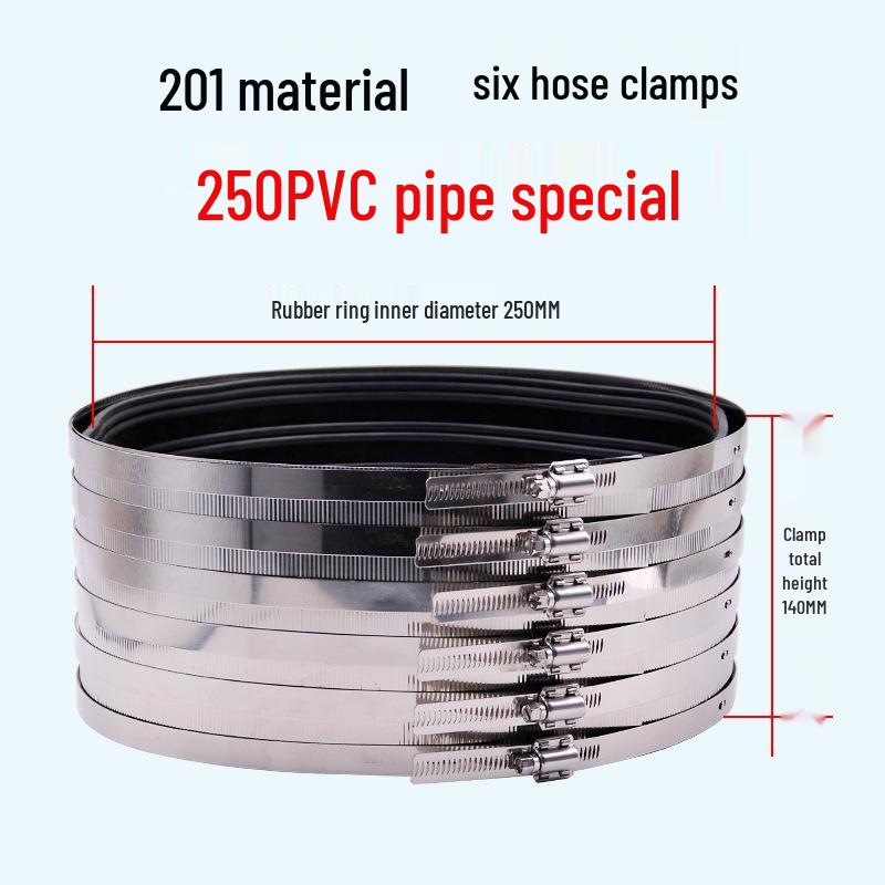 Heavy-Duty Stainless Steel and Cast Iron Flexible Pipe Clamp for Sewer and Drain Pipes