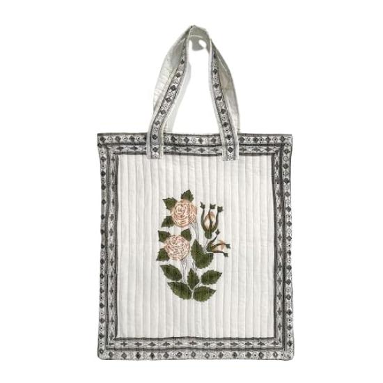 

[Отделка] Стеганая сумка-тоут с блочной печатью