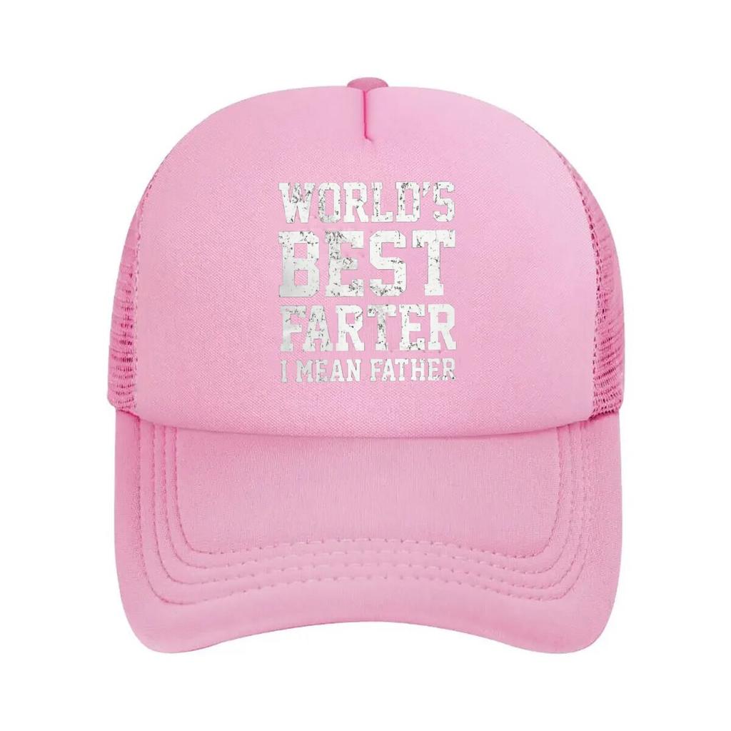 Worlds Best Farter I Mean Father Text Mesh Baseball Cap Casual Hat Outdoor For Womens Unisex FeUnisex
