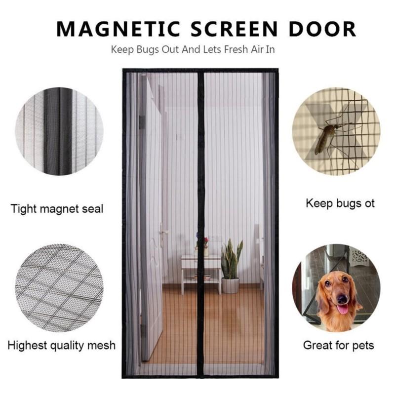 1-piece Door Curtain Multiple Sizes Mosquito Resistant Magnetic Soft Yarn Door Curtain Magnetic Door Curtain Net Door A For Home