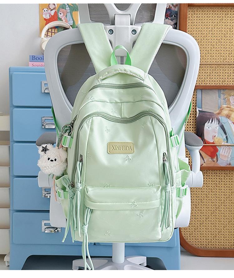 Schoolbag Junior high school student schoolbag Korean version sweet high-value bow student multi-layer burden reduction backpack casual backpack