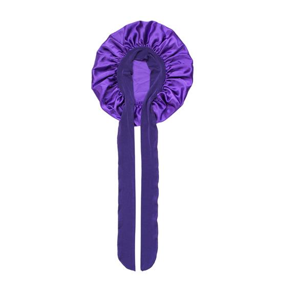 

Women Sleeping Hair with Bonnet Solid Color Tie Band Night Sleep Cap темно-фіолетовий колір
