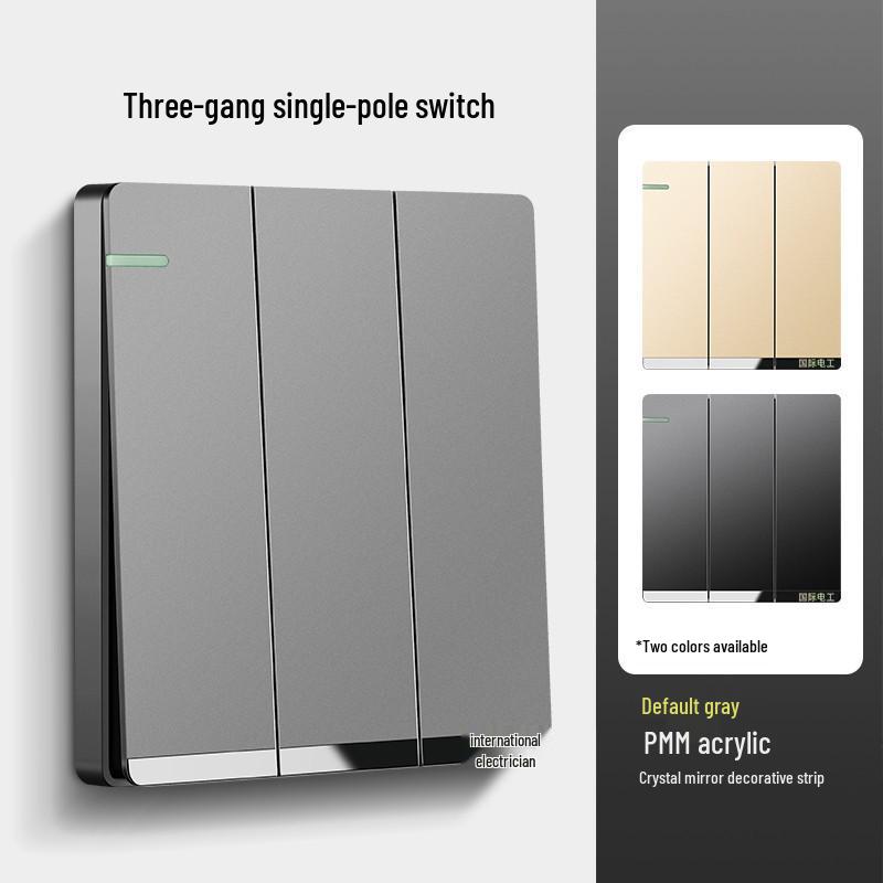 Dual-Gang 86 Type Wall Socket Panel with Double-Control Switch