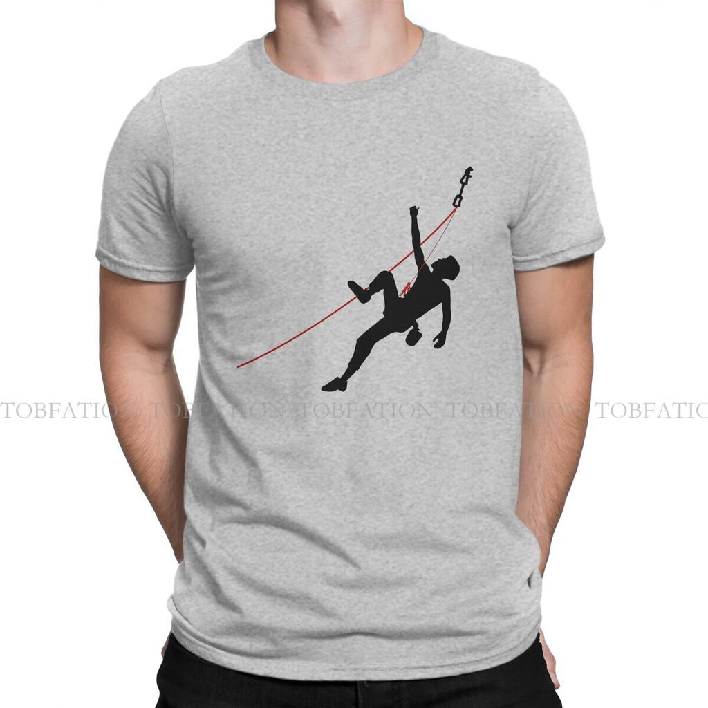 Rock Climbing Mountain Climber Climbing Guy T Shirt Goth Unisexs Tees Summer 100 Cotton Clothing Oneck Tshirt