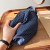 Classic Striped Makeup Bag Large Capacity Portable Cosmetic Bag Cotton Linen Fabric Dark Zipper Skin Care Travel Toiletry Bagportable Storage Bag