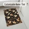 Cat Laptop Theme Soft Crystal Velvet Rug Custom Name & Text Print Non Slip Floor Rug for Bedroom Living Room