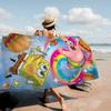 Cute S-Spongebobs Anime Microfiber Blanket Quick Drying Beach Towels Oversized Printing Super Absorbent Pool Towel Blanket