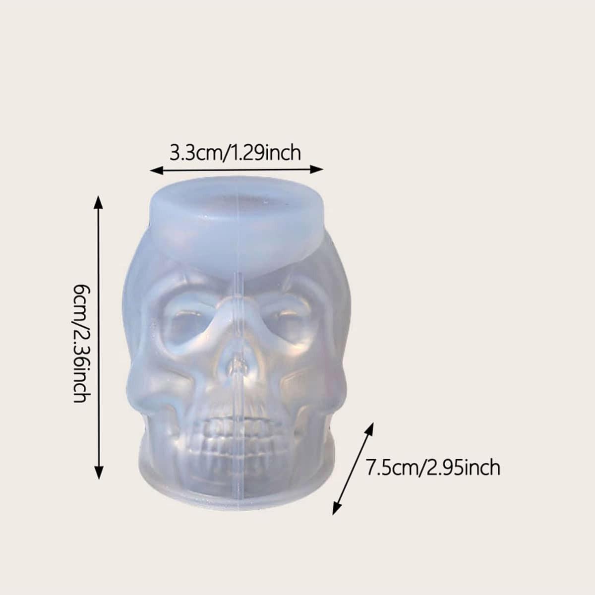 

1 шт. - Формы для свечей в виде черепа, Декор скелета из эпоксидной смолы «Сделай сам», Вечеринка, Праздничные силиконовые формы для отливок из гипса с ароматом черепа белый