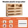Bamboo Cling Film Cutter & Storage Box - Wall-Mountable, Pull-Out Design