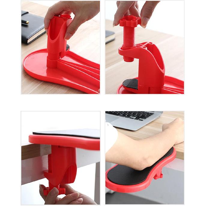 Ergonomic Arm Rest for Desk, Ideal for Office and Home Workstations, Comfortable Elbow Rest for Computer Desk (Red)