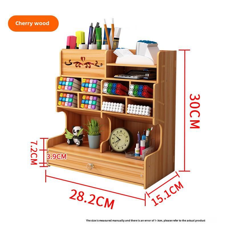 Nordischer Kreativer Holz-Stifthalter: Desktop-Organizer mit großer Kapazität und mehreren Fächern