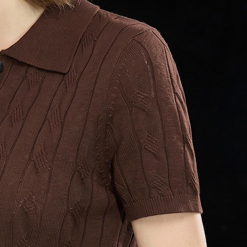 Women's Tencel Linen Blend Lapel Knit Top