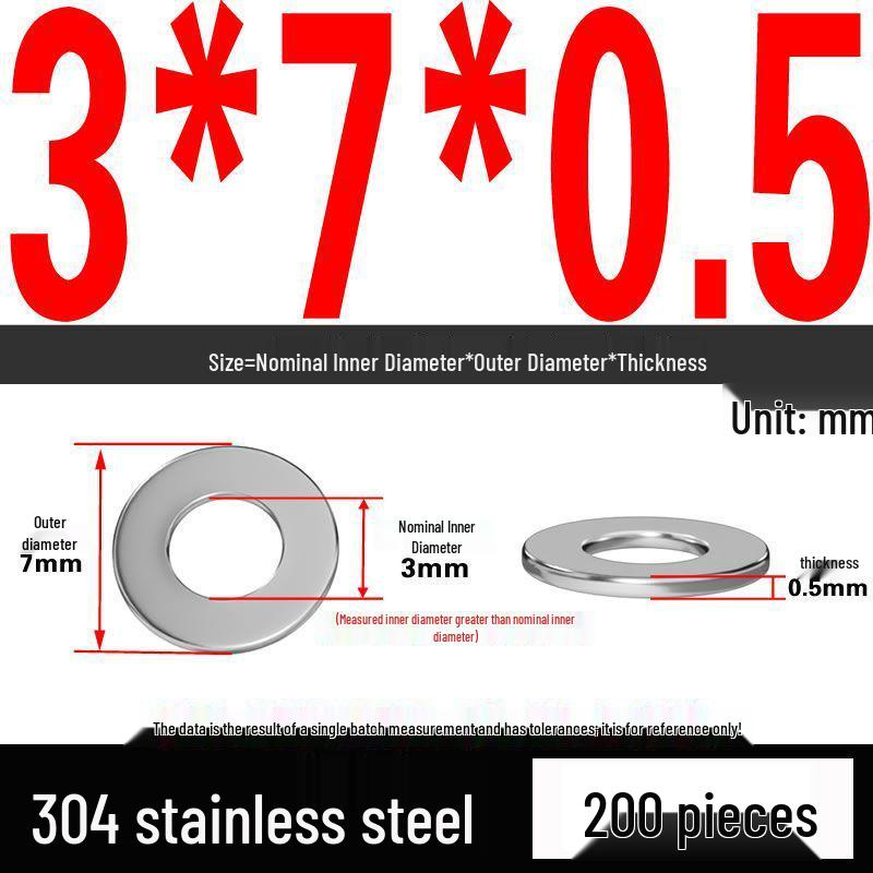 Thickened 304 Stainless Steel Flat Washer Spacer (M2-M36)