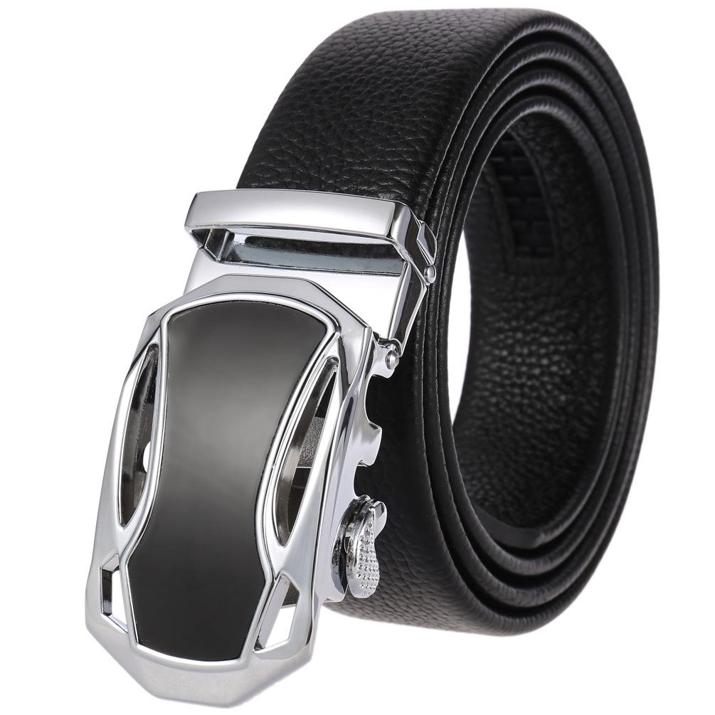5Pcs Men'S Automatic Buckle Belt Business Model, The First Layer Of Cowhide Belt Automatic Buckle Ly36-1307-5
