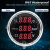 52mm 3 In 1 Water Temperature Oil Pressure Voltmeter With Alarm Gauge For Marine Car Boat Multi-Function Waterproof LCD Meter