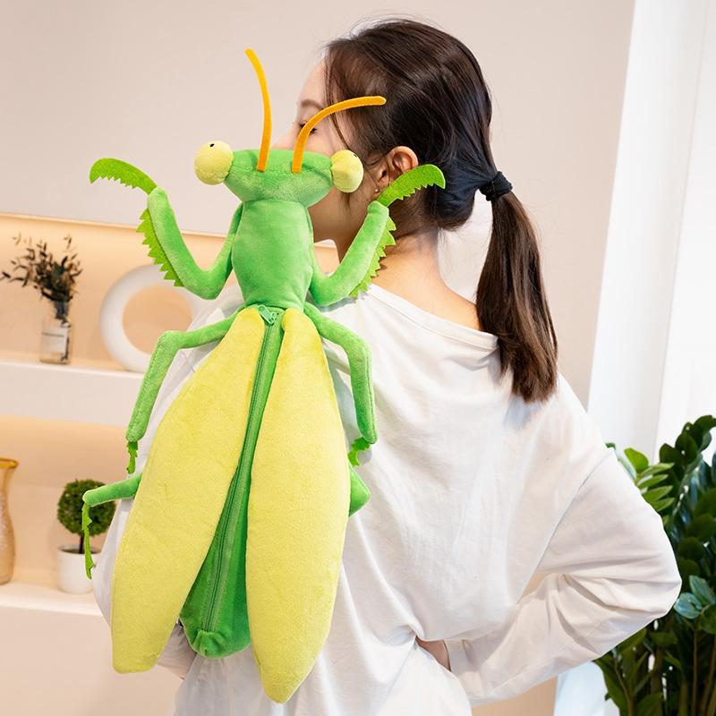Creative Dragonflies Mantis Plush Backpack Toy Simulation Insect Doll Decorative Backpack Gift for Birthday Christmas